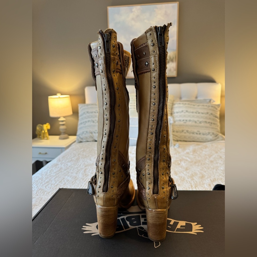 Freebird Brown Leather Studded Boots - Picture 11 of 13